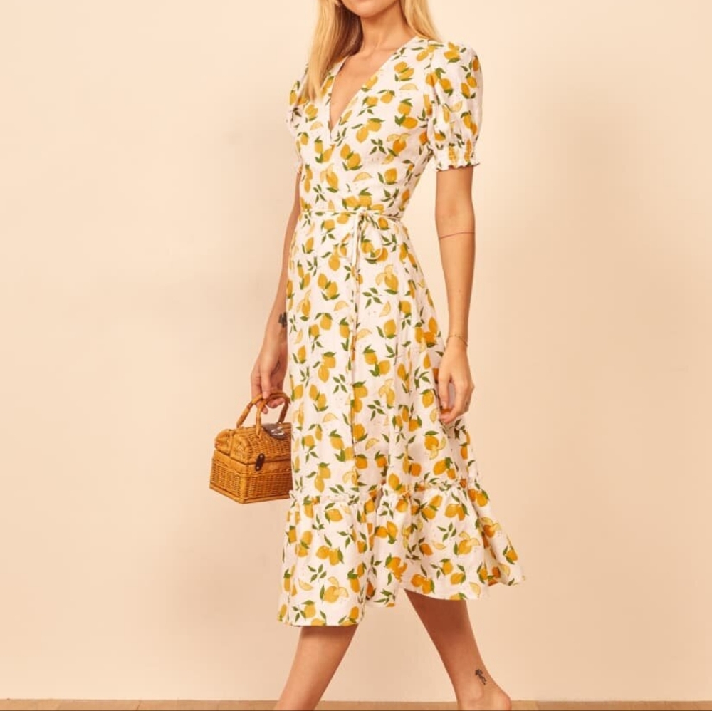 Reformation Veronika Lemonade Wrap Dress S NWT